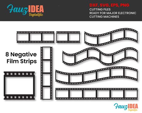 Download 8 Negative Film Strip Bundle Files DXF Files