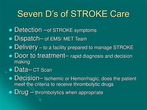 8 d of stroke care