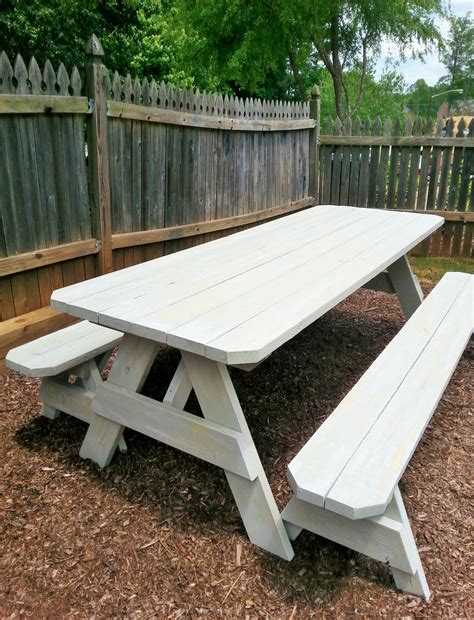 8 foot picnic table with detached benches