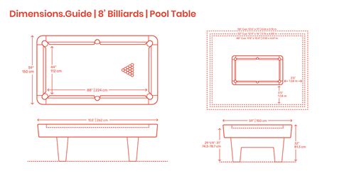 8 ft pool table dimensions