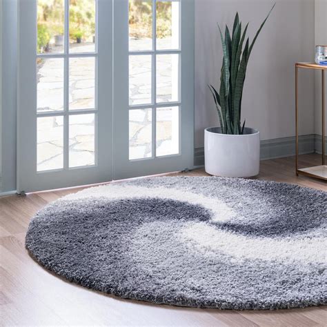 8 Ft Round Gray Rugs