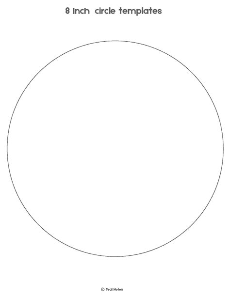 8 Inch Circle Printable Template