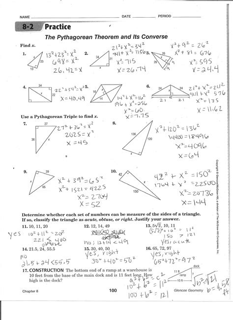 8-3 skills practice special right triangles worksheet answers