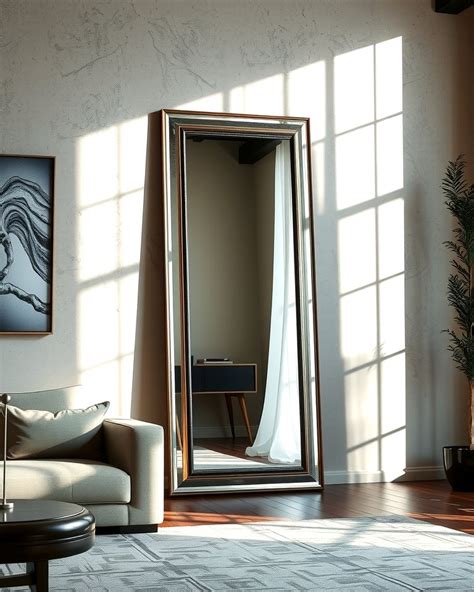 8. Create a relaxed feel with a leaning mirror