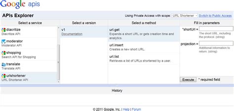 8. Google APIs Explorer
