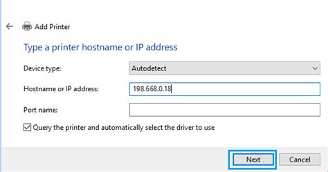 8. Manually Add a Printer Using an IP Address