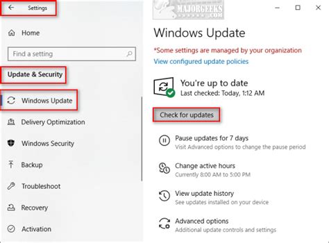 8. Manually Update Windows Defender