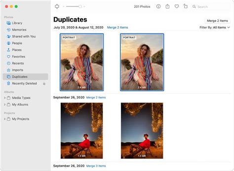 8. Merge Duplicate photos