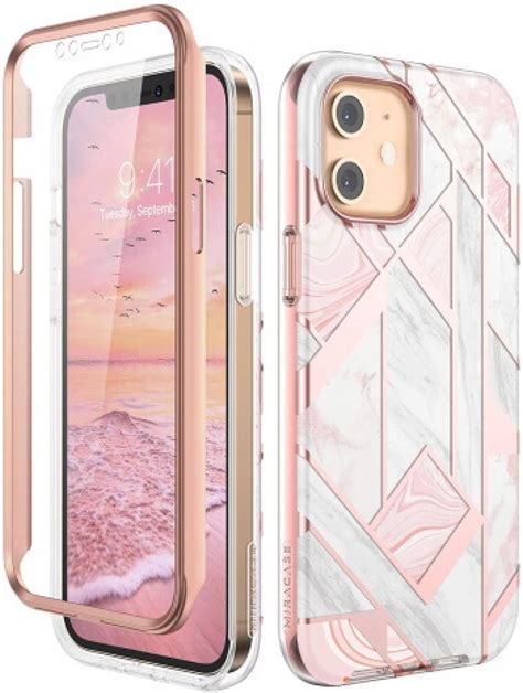 8. Miracase Stylish Marble Dual-Layer Cover