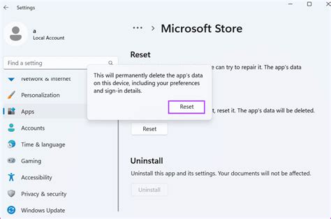 8. Reset Microsoft Store