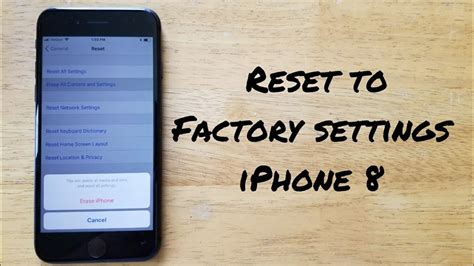 8. Reset to factory settings