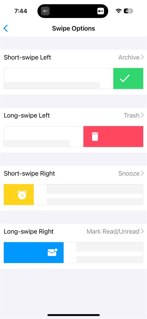 8. Set or Change Swipe Options