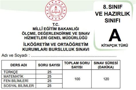 8.sınıf bursluluk sınavı soruları 2021