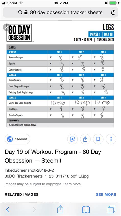 80 Day Obsession Tracker Sheets
