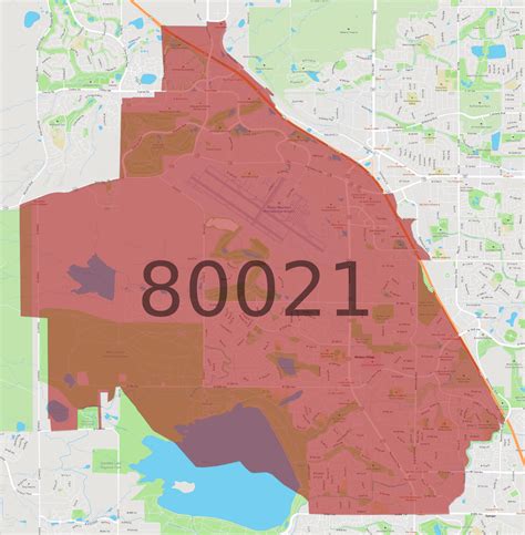 80021 Zip Code Map