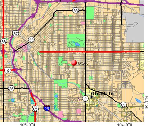 80206 Zip Code Map