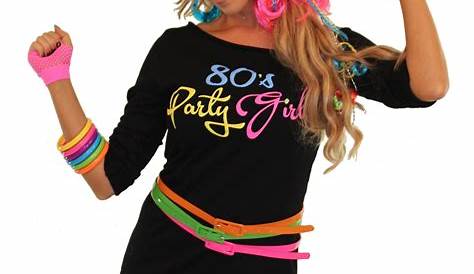 Ladies 80s Fancy Dress Costume Party Animal Neon Disco Eighties Womens