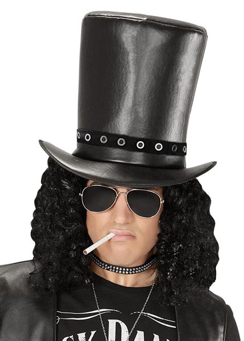 80s rocker slash style black top hat