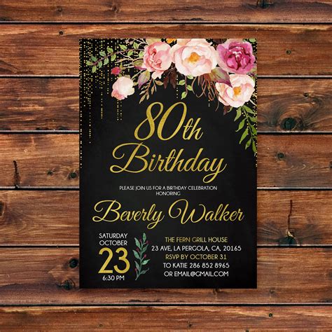 80Th Birthday Invitations: Tips And Ideas