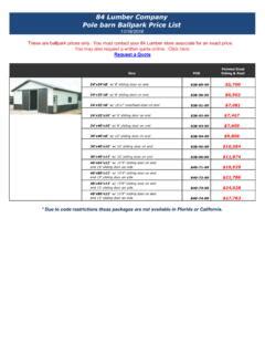 84 Lumber Price List