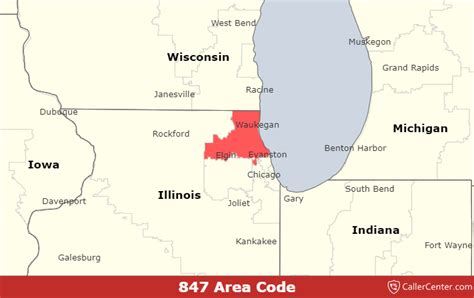847 Area Code Time Zone Map