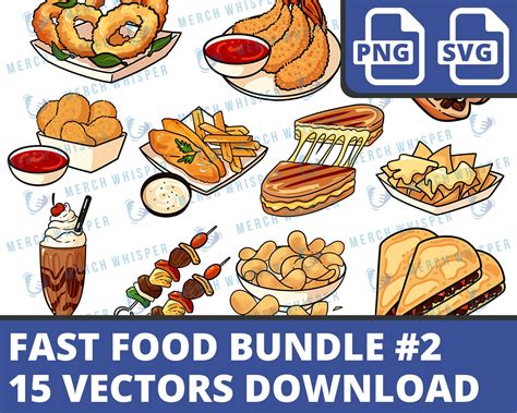Download 884  Fast Food Bundle SVG Commercial Use For Crafts