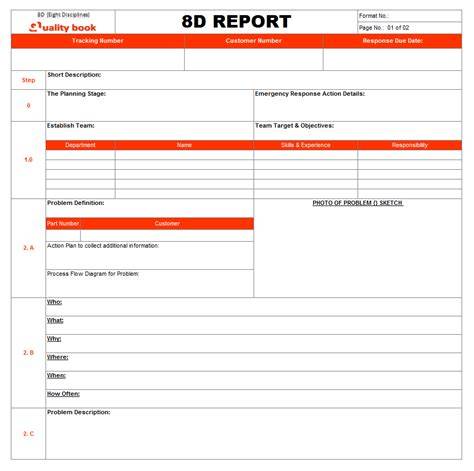 8D Report Format Template
