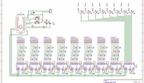 8x8x8 led cube schematic Led cube arduino, Arduino, Led