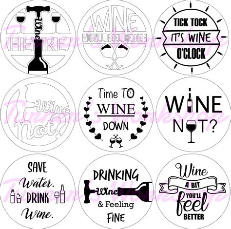Download 9 Cut Files for Wine Coasters with... Easy Edite
