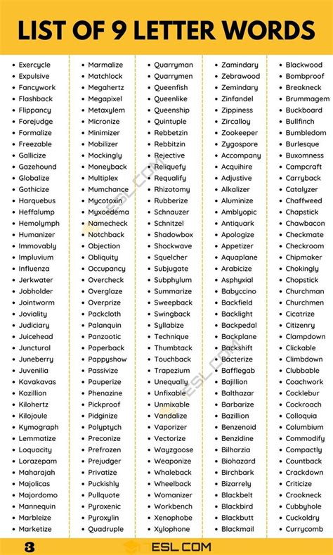 9 Letter Word Options