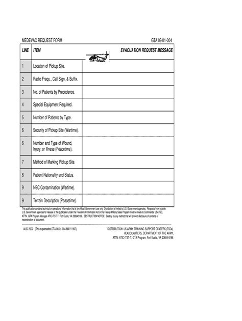 9 line medevac printout