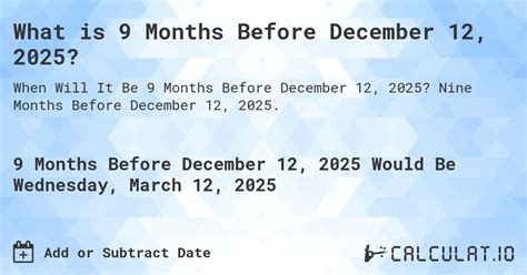 9 months before december