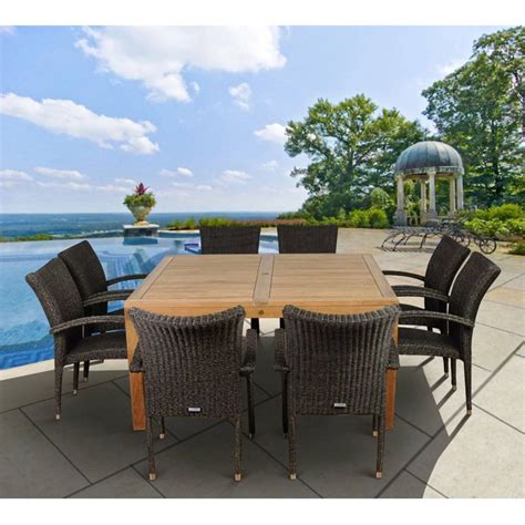 Madison Bay 9 Piece Sling Patio Dining Set With Swivel Rockers And