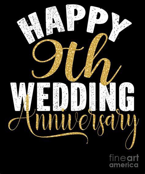 Happy 9th Anniversary Nine Year Pottery Copper Wedding Sign