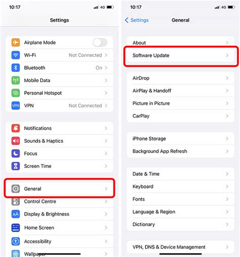 9. Check for any pending Software update on iPhone