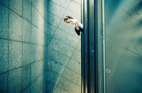 9. Shooting the escalator from the side to crop it in a surreal way