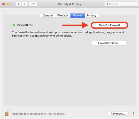 9. Turn off Firewall on Mac