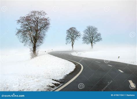 9. Winding winter road