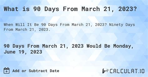 90 Days From March 21