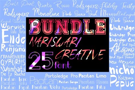 Download 904+ Nariswari Creative Font Bundle PSD Cut Files