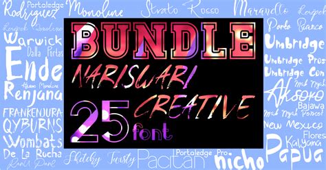 Download 904  Nariswari Creative Font Bundle PSD Silhouette Free PSD Mockups