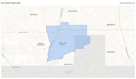 90805 Zip Code Map