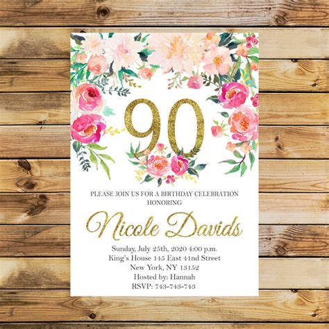 6+ 90th Birthday Invitations Designs & Templates DOC, PSD, AI