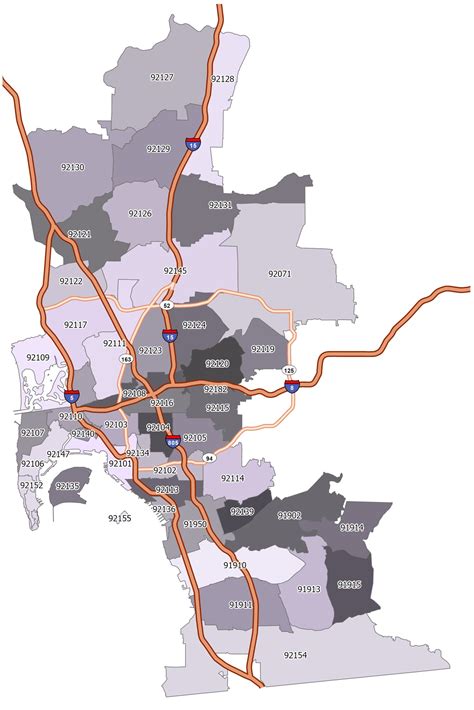 San Diego County Zip Code Map