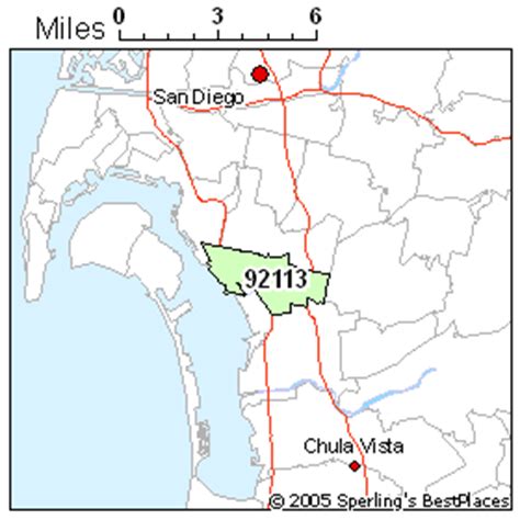 92113 Zip Code Map
