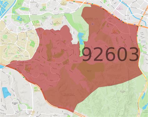 92603 Zip Code Map