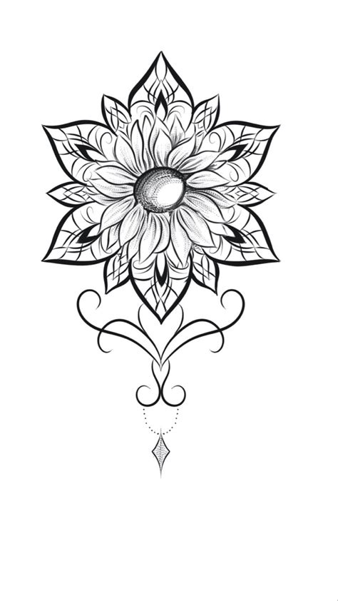 Download 939  Sunflower Mandala Tattoo Design PSD Files Free PSD Mockups