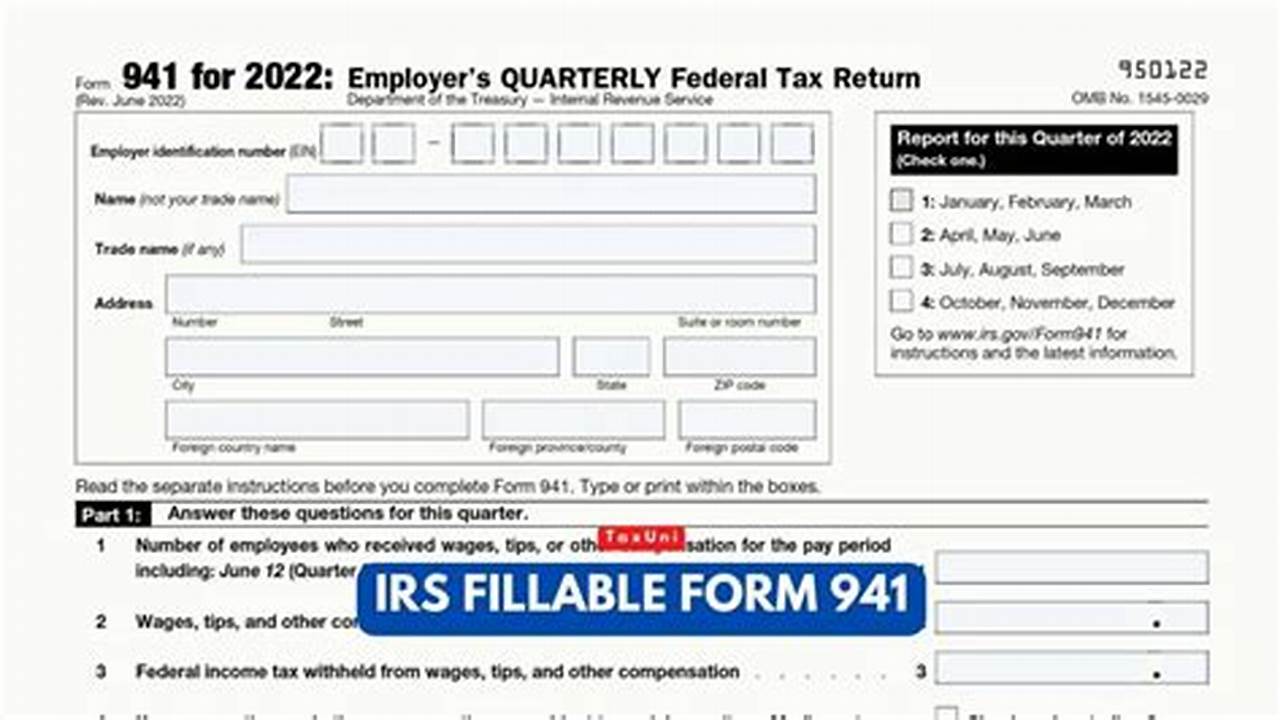 941 Form 2024 Printable Form