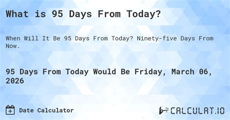 95 Days Since Today