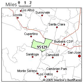 95129 Zip Code Map